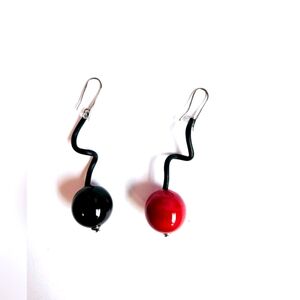 Glass cherry earrings